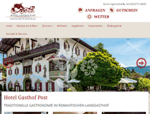 Tablet Screenshot of hotelgasthofpost.at